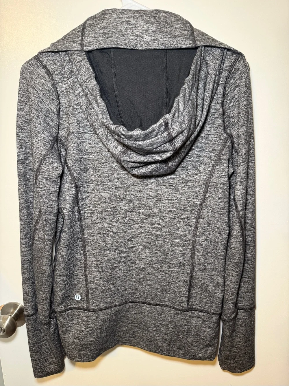 Lululemon Heather Gray Zip Hoodie with Purple Accents